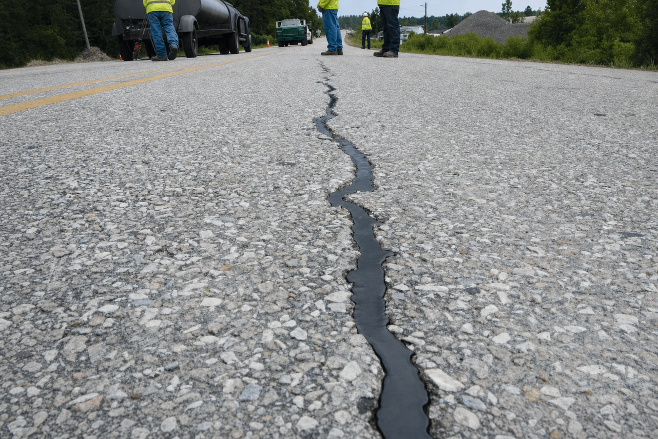 Asphalt crack sealing