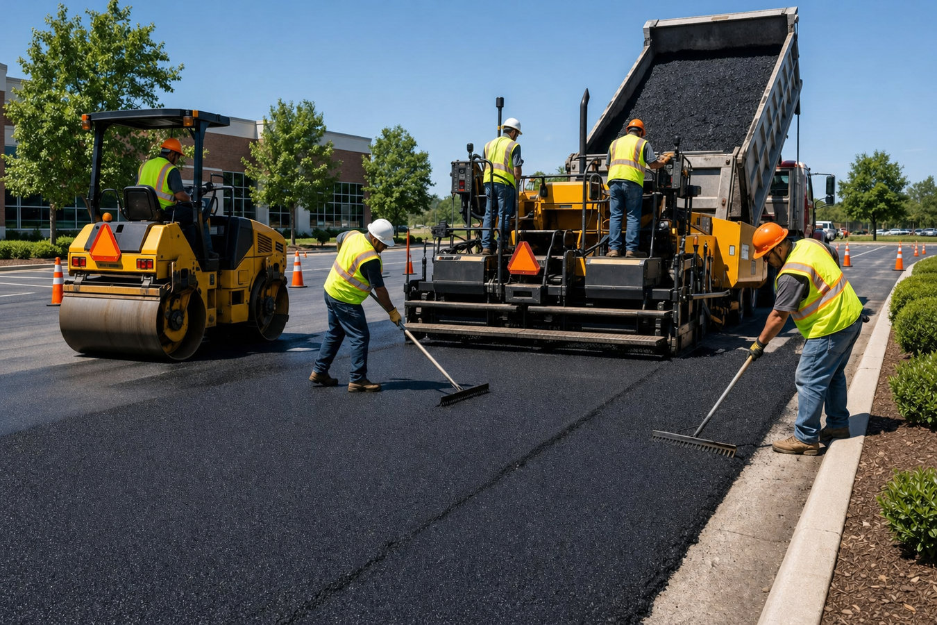 Commercial asphalt paving